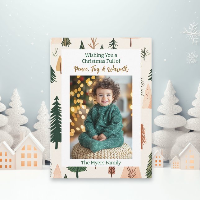 Tarjeta Foto familiar | Árbol de Navidad personalizado (Subido por el creador)