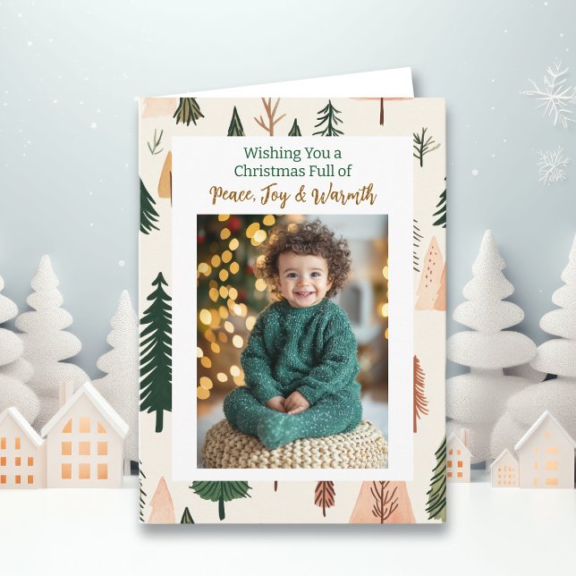 Tarjeta Foto familiar | Árbol de Navidad personalizado (Subido por el creador)