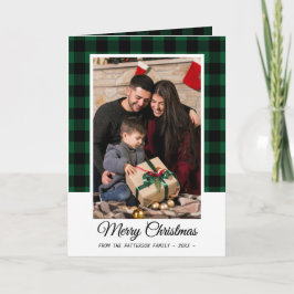 Tarjeta Foto familiar Búfalo Verde Jugado Feliz Navidad