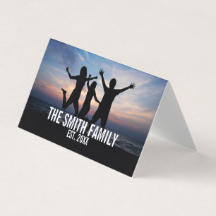 Tarjeta Foto familiar personalizada con nombre familiar