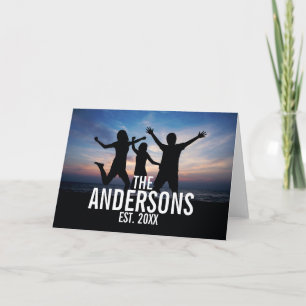 Tarjeta Foto familiar personalizada con nombre familiar