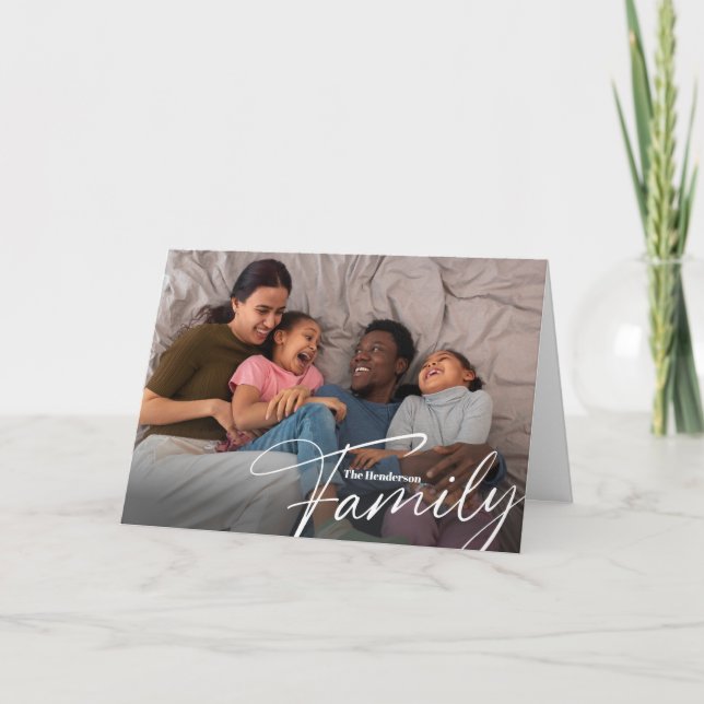Tarjeta Foto familiar personalizada sencilla (Anverso)
