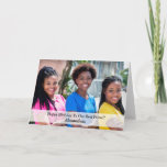 Tarjeta Foto feliz cumpleaños de Girlfriend Buddy Personal<br><div class="desc">La tarjeta de personalización de Happy Birthday Photo Girlfriend Buddy es una tarjeta que se puede dar a la persona especial en su vida. Deje o reemplace la fotografía con la suya en la portada y la información. Personalízalo. Disfruta.</div>