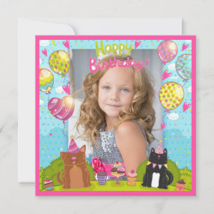 Tarjeta Foto Feliz cumpleaños para la Plaza de los Chicas