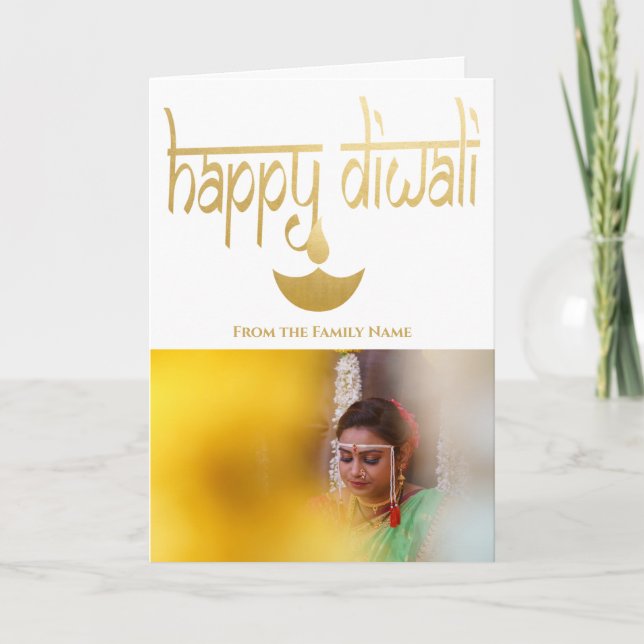Tarjeta Foto feliz Diwali personalizada (Anverso)