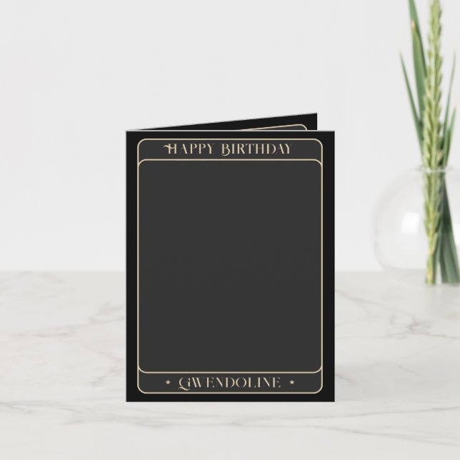 Tarjeta Foto gótica Tarot Black Gold Birday (Anverso)