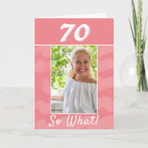 Tarjeta Foto Inspiradora de Acuarela Rosa Cumpleaños 70
