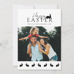Tarjeta Foto moderna de familia con conejos para Pascua el