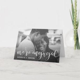 Tarjeta Foto moderna de la fiesta de compromiso de tablero