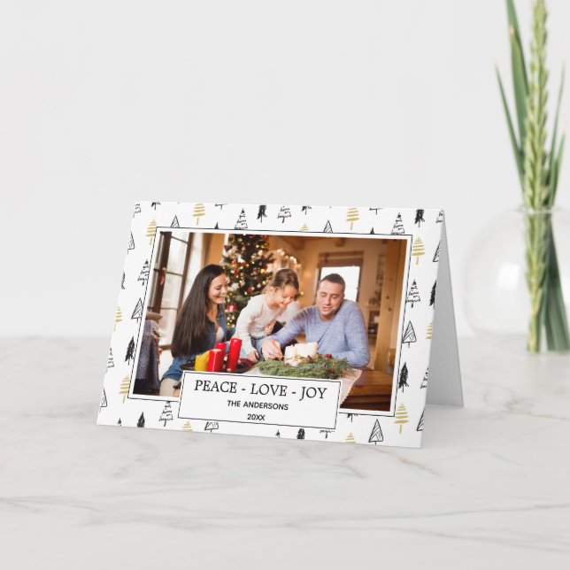 Tarjeta Foto moderna del navidad de la alegría del amor de (Anverso)