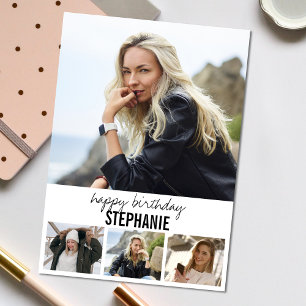 Tarjeta Foto moderna Saludo de cumpleaños de grupo