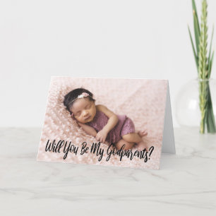 Tarjeta Foto Moderna Will You Be My Godfather