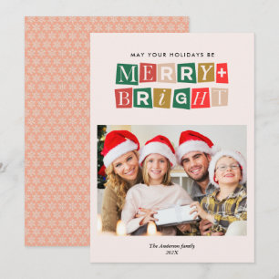 Tarjeta Foto moderna y moderna de navidades brillantes