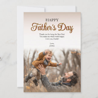 Tarjeta Foto moderna y simple de Feliz Día del Padre