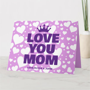 Tarjeta Foto Morada Personalizada Te Amo Mamá