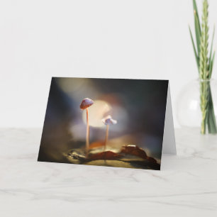 Tarjeta Foto natural de los hongos pequeños