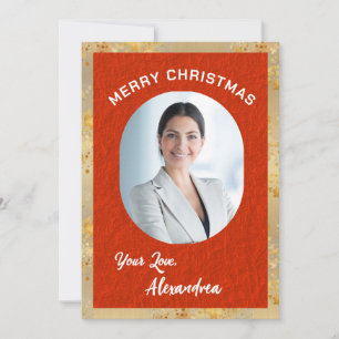 Tarjeta Foto navideña elegante guión clásico