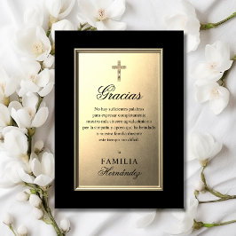 Tarjeta FOTO negra de la Cruz del Funeral de ESPAÑA