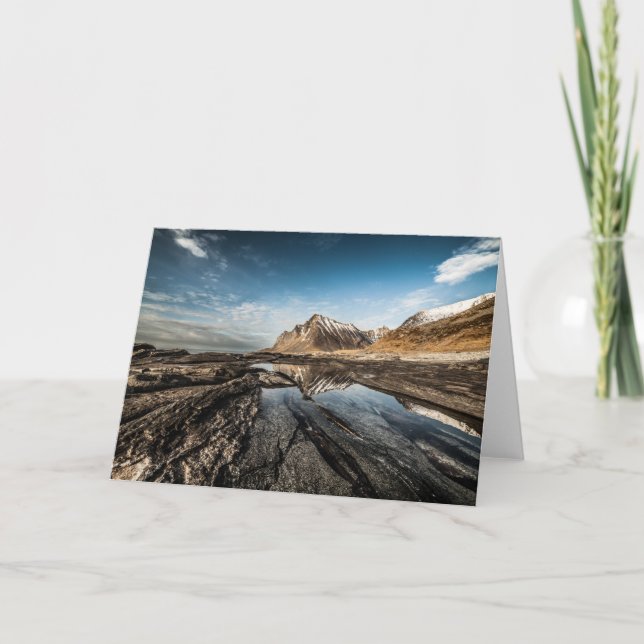 Tarjeta Foto paisajística de Noruega Lofoten (Anverso)