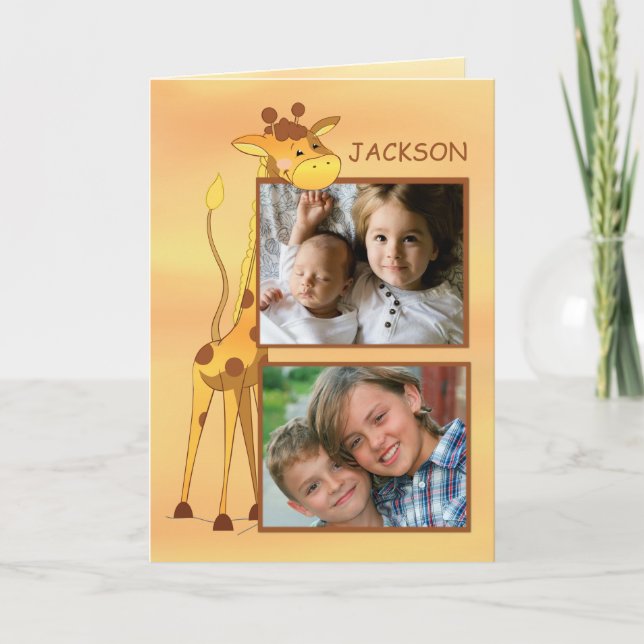 Tarjeta Foto personalizable, nombre Gran Hermano Felicitac (Anverso)