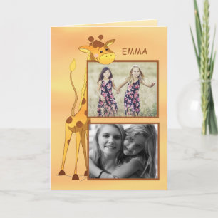 Tarjeta Foto personalizable, Nombre Hermana Felicitaciones
