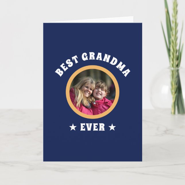 Tarjeta Foto personalizada de la mejor abuela jamás Person (Anverso)
