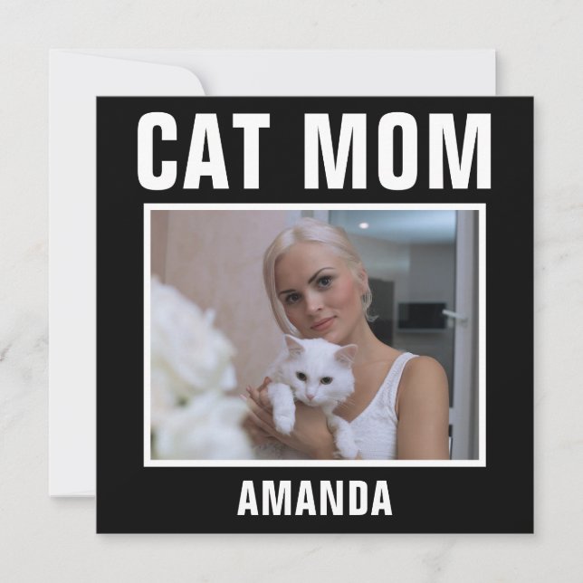 Tarjeta Foto personalizada de mamá de gato (Anverso)