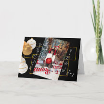 Foto personalizada de Navidad en negro y dorado