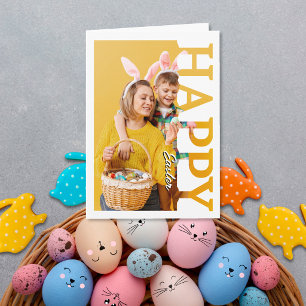 Tarjeta Foto personalizada de pareja familiar Feliz Pascua