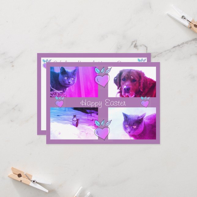 Tarjeta Foto personalizada de Pascua (Anverso/Reverso In Situ)