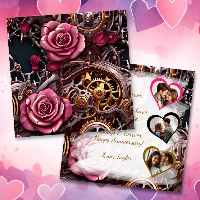 Tarjeta Foto personalizada de Steampunk Happy Aniversario (Subido por el creador)