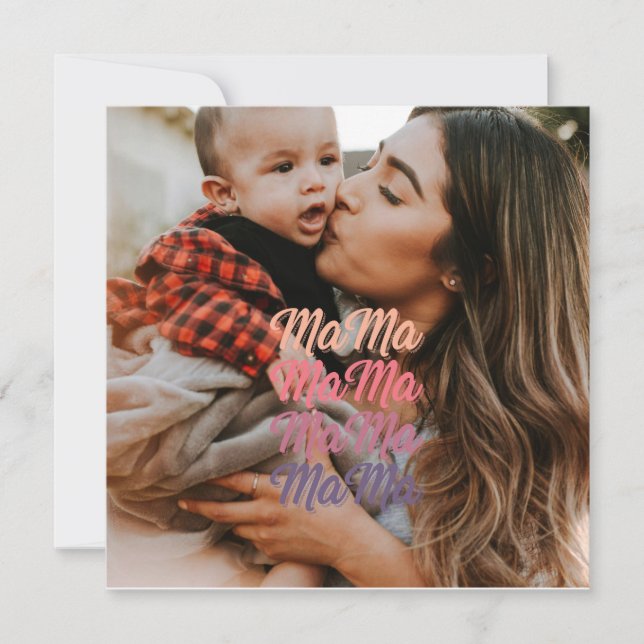 Tarjeta Foto personalizada del Día de la Madre (Anverso)