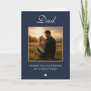 Tarjeta Foto personalizada del Día del Padre en azul marin