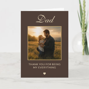 Tarjeta Foto personalizada del Día del Padre en marrón min