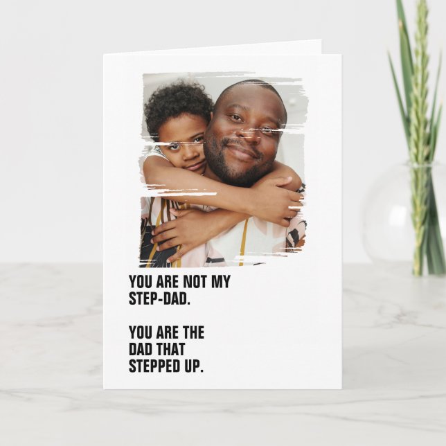 Tarjeta Foto Personalizada Del Papá Que Se Levantó (Anverso)