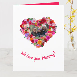 Tarjeta Foto Personalizada Día de la Madre Rosas Corazón N