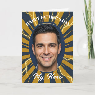 Tarjeta Foto personalizada Día del Padre Superhéroe