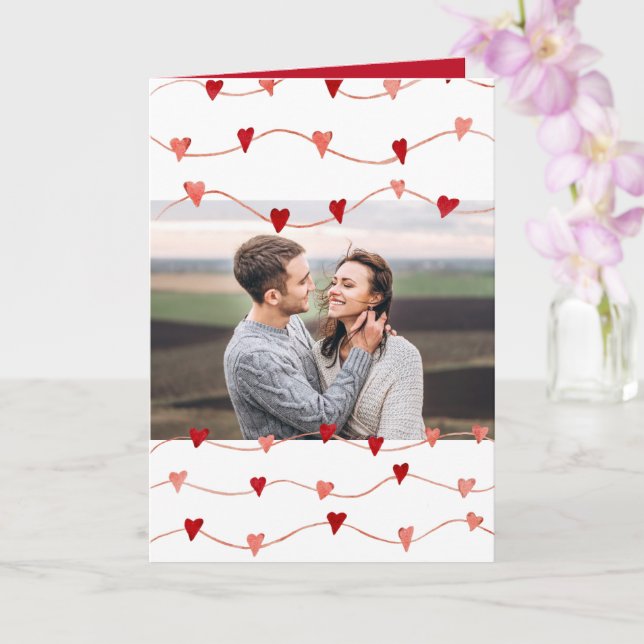 Tarjeta Foto personalizada Feliz Corazón del Día de San Va (Orquídea)