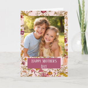 Tarjeta Foto personalizada Feliz Día de la Madre floral