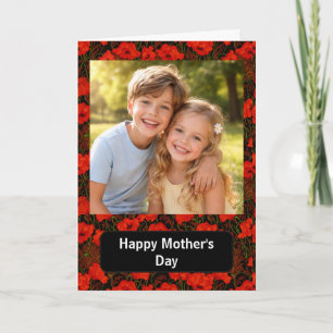 Tarjeta Foto personalizada Feliz Día de la Madre floral Am