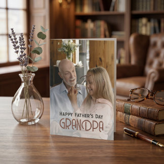 Tarjeta Foto Personalizada Feliz Día del Padre Abuelo