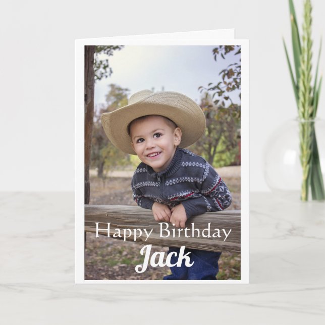 Tarjeta Foto personalizada. Hijo. Cumpleaños. (Anverso)