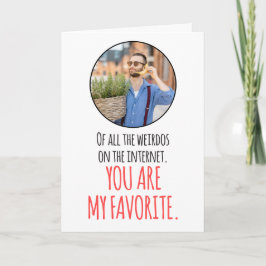 Tarjeta FOTO PERSONALIZADA Internet Pareja Raro Divertido 