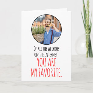 Tarjeta FOTO PERSONALIZADA Internet Pareja Raro Divertido