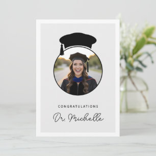 Tarjeta Foto personalizada Licenciado Grado de Doctorado M