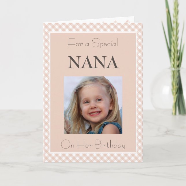 Tarjeta Foto Personalizada Nana Cumpleaños (Anverso)