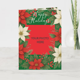 Tarjeta Foto personalizada Navidad elegante atemporal 