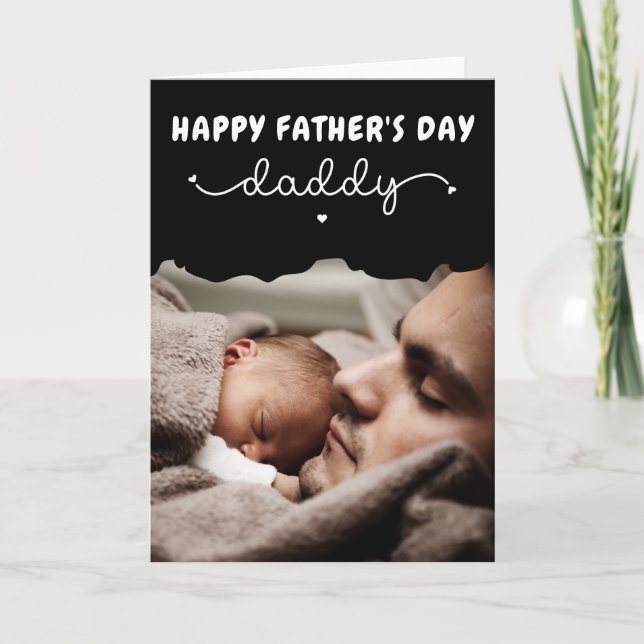 Tarjeta Foto personalizada para el Día del Padre minimalis (Anverso)