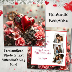 Tarjeta Foto Personalizada   San Valentín Steampunk