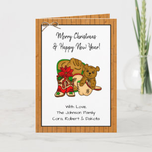 Tarjeta Foto personalizada y Navidad con tema de vaquero